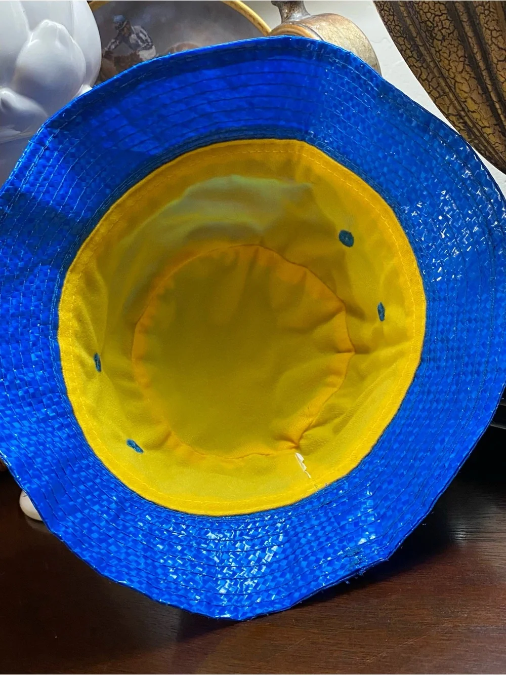 IKEA Blue Yellow Bucket Hat One Size Knorva IKEA Authentic Rain Cap Lined